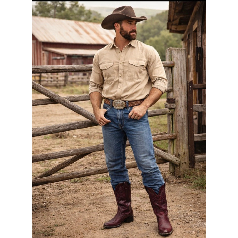 VTG Dan Post Cowboy Boots Men 11EW Leather Western Rodeo Americana Burgundy Red